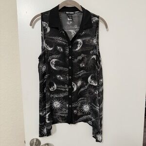 Goth Whimsigoth Hot‎ Topic Celestial Top Womens Small Moon Sun Stars Witchy Y2K